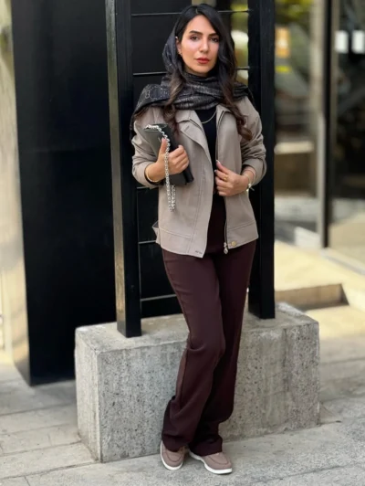 کت لینن زنانه موکا برای مهمانی