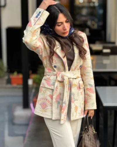 کت پولکدوزی زنانه کرم