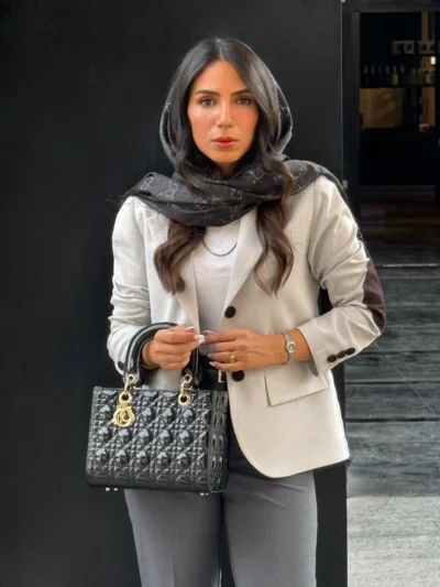 کت زنانه طوسی مناسب روزمره