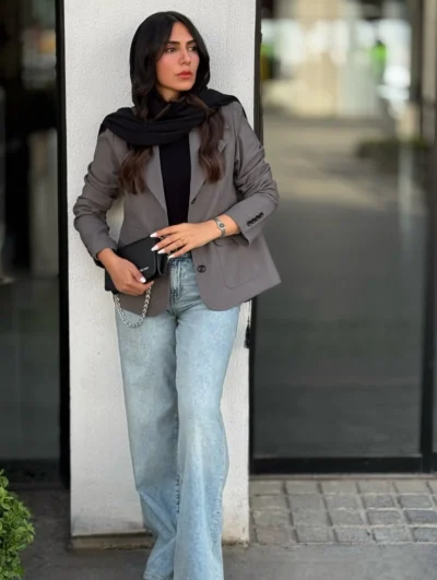 کت لینن زنانه خاکی
