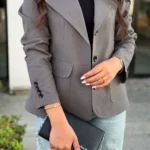 کت زنانه خاکی مناسب مهمانی