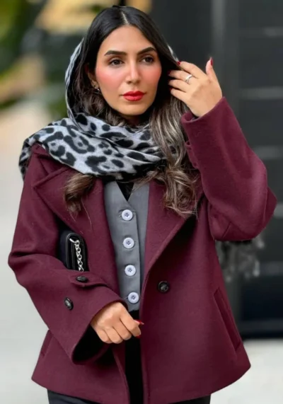 کت تک زنانه زرشکی گلاره جواهرزاده