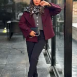 جزئیات کت تک زنانه زرشکی گلاره جواهرزاده