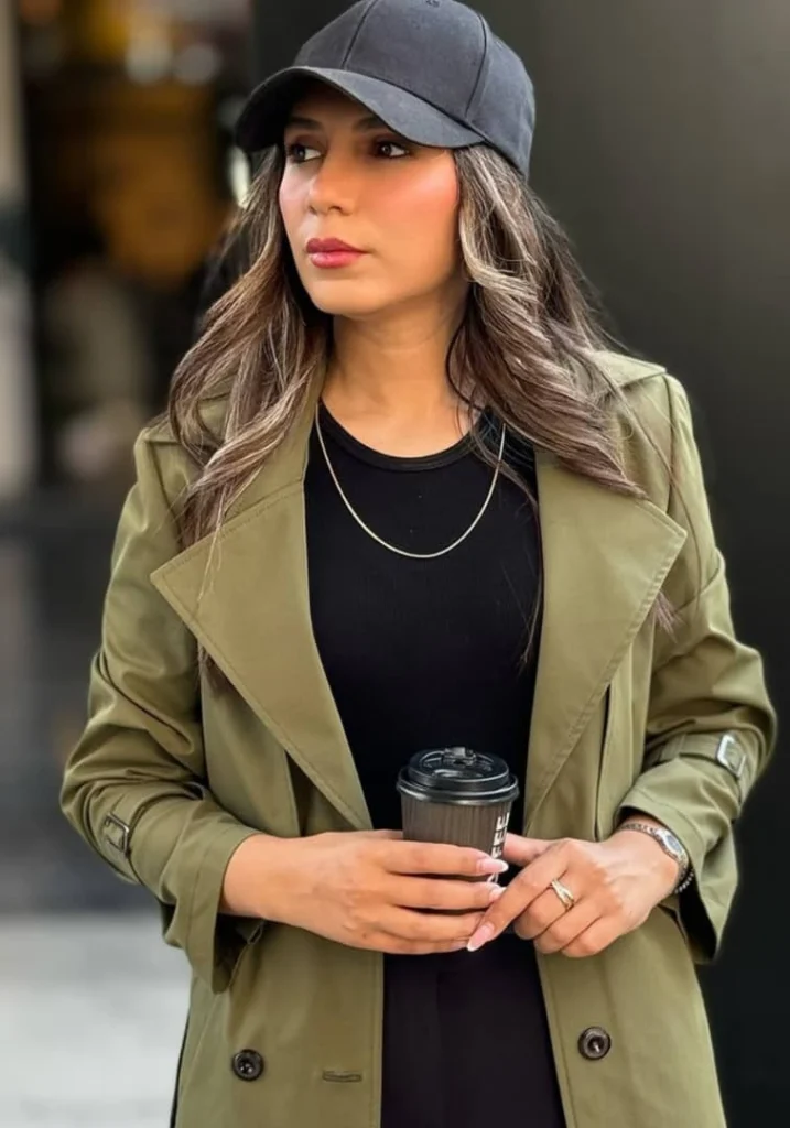 بارونی زنانه سبز گلاره جواهرزاده