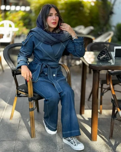 جزئیات ست جین آبی سرمهای زنانه Seral گلاره جواهرزاده